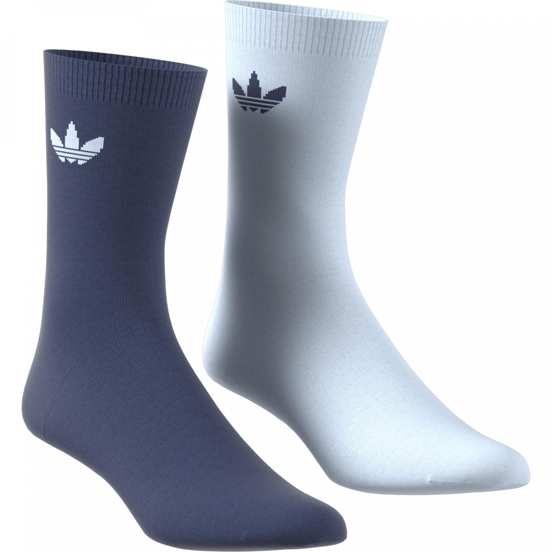 Socks adidas originals mi-mollet Trefoil Thin (2 paires)