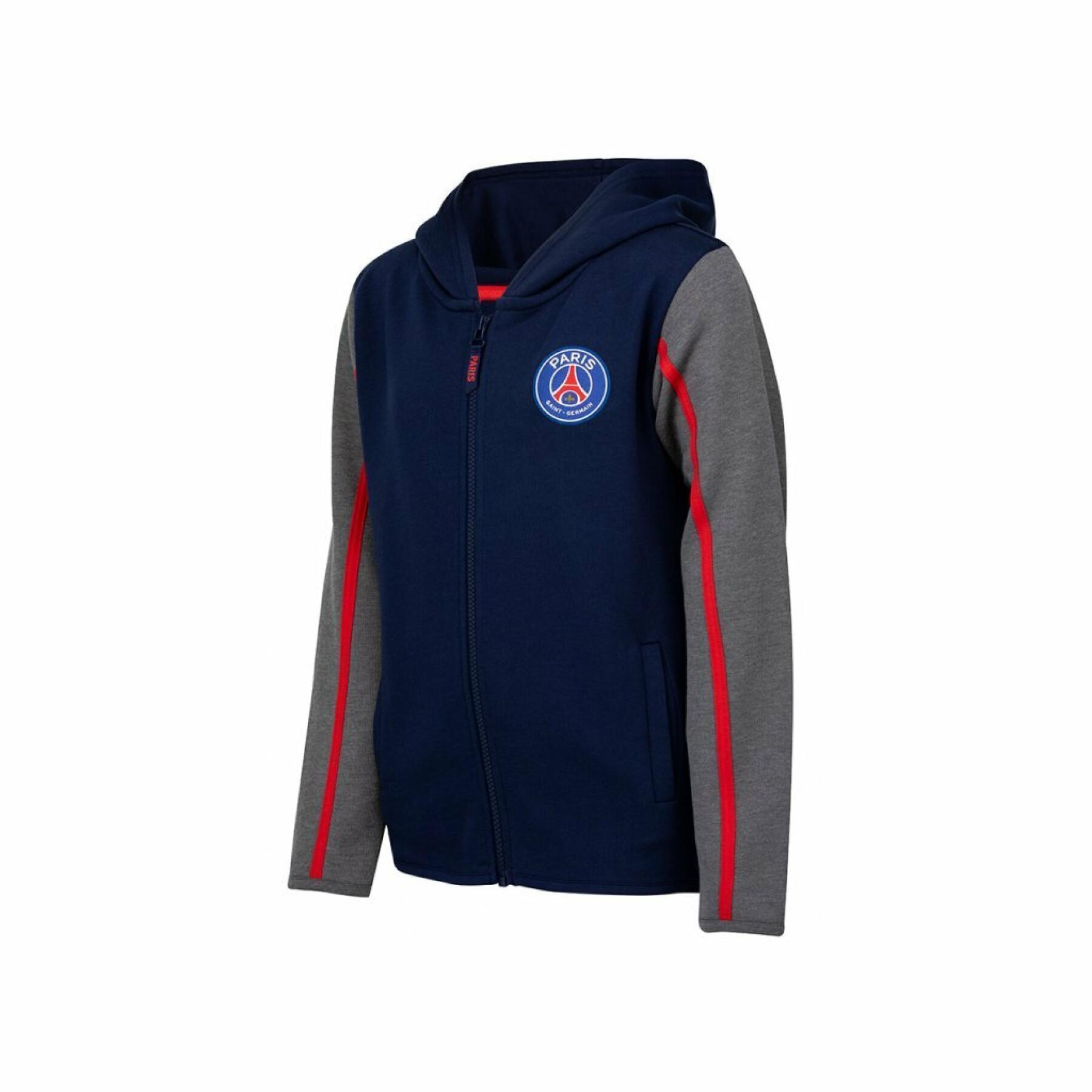 Children's zip-up hooded sweatshirt PSG Logo Stripes 2022/23