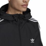 Waterproof jacket with full zip and 3 stripes adidas Originals Adicolor Classics
