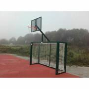 Set of 2 futsal/handball goals with basketball hoop Softee Equipment